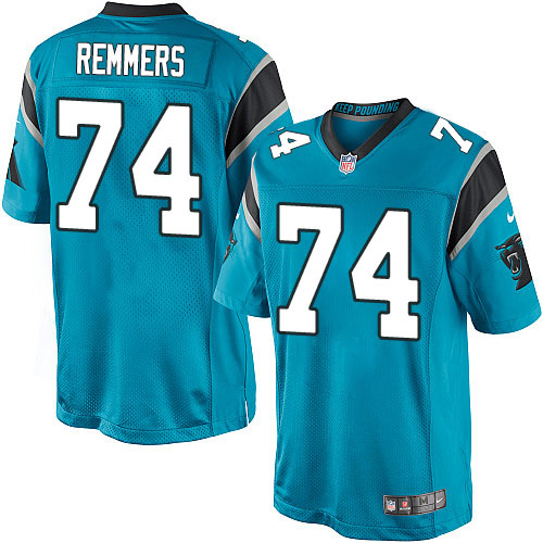 Youth Elite Mike Remmers Nike Jersey Blue Alternate - #74 NFL Carolina Panthers